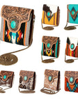 American Darling Hand Tooled Hair On Genuine Leather Women Bag Western Handbag Purse