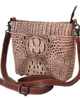 American Darling Crocodile Embossed Genuine Leather Women Bag Western Handbag Purse