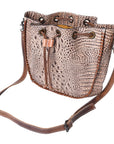 American Darling Crocodile Embossed Genuine Leather Women Bag Western Handbag Purse