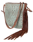 American Darling Crocodile Embossed Genuine Leather Women Bag Western Handbag Purse