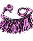 1" X 8Ft Hilason Braided Barrel Horse Racing Reins Knots Fringe Crystal