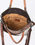 American Darling Messenger Beautifully Hand Tooled Hair on Genuine Leather women handbag