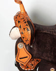 Flexible Tree Western Saddle With Hand Tooled Leather For Trail Riding Endurance