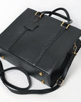 Never Mind Briefcase Genuine Leather Women Bag Western Handbag Purse