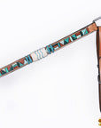 Hilason Horse Hand Painted American Leather Breast Collar Headstall Rawhide Braided Tan