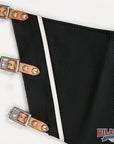 HILASON Pro Rodeo Bull Riding Chaps Genuine Leather Black