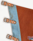 HILASON Pro Rodeo Bull Riding Chaps Genuine Leather Brown