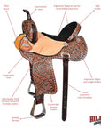 Hilason Western Horse Barrel Racing Wooden Tree American Leather Saddle