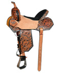 Hilason Western Horse Barrel Racing Wooden Tree American Leather Saddle