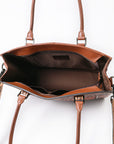 American Darling Genuine Leather Hand-Tooled Floral Quilted Tote Bag Shoulder Purse with YKK Zipper - 12in X 16in