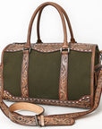 American Darling Duffel Hand Tooled Saddle Blanket Genuine Leather Women Bag Western Handbag Purse