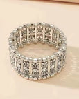 Western Silver Leaf and Bead Fashion Bracelets - Clear
