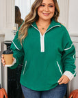 Ava Contrast Trim Fleece Plus Sweatshirt