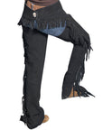 Black Hilason Suede Full Grain Leather Shotgun Work Chaps