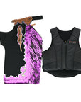 HILASON Western Horse Bull Riding Safety Leather Protective Vest & Rodeo Chaps Combo