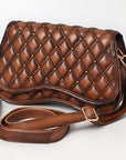 American Darling Western Cross Body Genuine Leather Handbag Purse Wallet Bag For Women Girls Brown