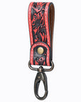 American Darling Hand Tooled Genuine Leather Wristlet Key Ring