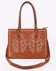 American Darling Tote Bag for Women, Boot Stitched Genuine Suede & Vegetable-Tanned Full Grain Leather Western Purse, YKK Zipper