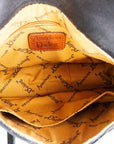 Western Tooled Suede Leather Crossbody Bag Black Tan