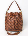 American Darling Bucket Chain Strap Genuine Leather Women Bag Western Handbag Purse