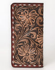 OHLAY Wallet Hand Tooled Genuine Leather Women Bag Western Handbag Purse