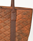 American Darling Tote Bag Western Quilted Genuine Leather Handbag with Hand-Stitched Accents and Premium YKK Zipper