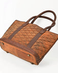 American Darling Tote Bag Western Quilted Genuine Leather Handbag with Hand-Stitched Accents and Premium YKK Zipper