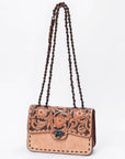 American Darling Cross Body Bag Hand Tooled Floral Carved Buck Stitched Genuine Suede Leather Western Purse