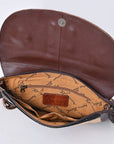 American Darling Women's Crossbody Bag Western Saddle Blanket Genuine Leather Handbag