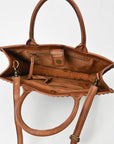 American Darling Premium Studded Leather Tote Bag with Dual Handles & Adjustable Strap – Stylish Western-Inspired