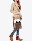 American Darling Crossbody Beautifully hand tooled Hair On Genuine Leather women handbag