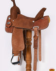 Hilason Western Horse Saddle Barrel Racing Trail Pleasure Genuine Leather Brown