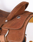Hilason Western Horse Ranch Roping Roper Genuine Leather Saddle Brown