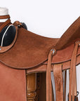 Hilason Western Horse Wade Ranch Roping Genuine Leather Saddle Brown