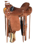 16 In Hilason Western Horse Wade Ranch Roping Genuine Leather Saddle Brown