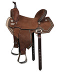 Western Horse Flex Tree Leather Saddle For Trail And Barrel Racing
