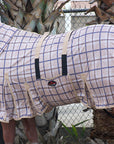 66 In Hilason Western Horse Fly Sheet Uv Protect Mesh Bug Mosquito Summer Spring Blue / White Plaid