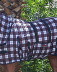 Hilason Western Horse Fly Sheet Uv Protect Mesh Bug Mosquito Summer Spring White / Red Plaid