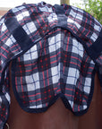 Hilason Western Horse Fly Sheet Uv Protect Mesh Bug Mosquito Summer Spring White / Red Plaid