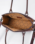 American Darling Women's Tote Western Hand Tooled Genuine Leather Handbag with Rivets