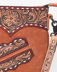 American Darling Women's Chaps Bag Western Hand Tooled Genuine Leather Handbag