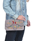 American Darling Rodeo Embroidered Suede Crossbody Bag Cowboy Gold