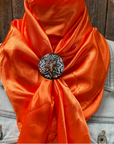 35X35" Solid Orange Wild Rag / Scarf WRS20 - Western Concho Wild Rag Slides - Assorted