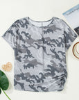 Camo Short Sleeve Round Neck T-Shirt