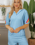 Colorblock Stripe Top and Shorts Set