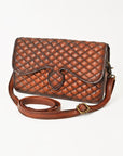 Quilted Leather Crossbody Bag For Women With Adjustable Strap