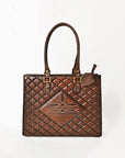 American Darling Western Leather Tote Bag Quilted Boot Stitched Embroidery Genuine Full Grain Leather Handcrafted Shoulder Bag
