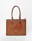 American Darling Premium Quilted Leather Handbag with Embossed Detail & Dual Handles – Elegant Structured Tote for Women