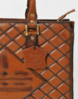 American Darling Premium Quilted Leather Handbag with Embossed Detail & Dual Handles – Elegant Structured Tote for Women