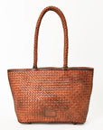 American Darling Western Tote Bag Basket Weave Genuine Full Grain Leather Handcrafted Shoulder Bag with Braided Handles Tassels